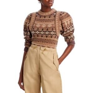 Sea New York Brown Patterned Crew Neck Sweater